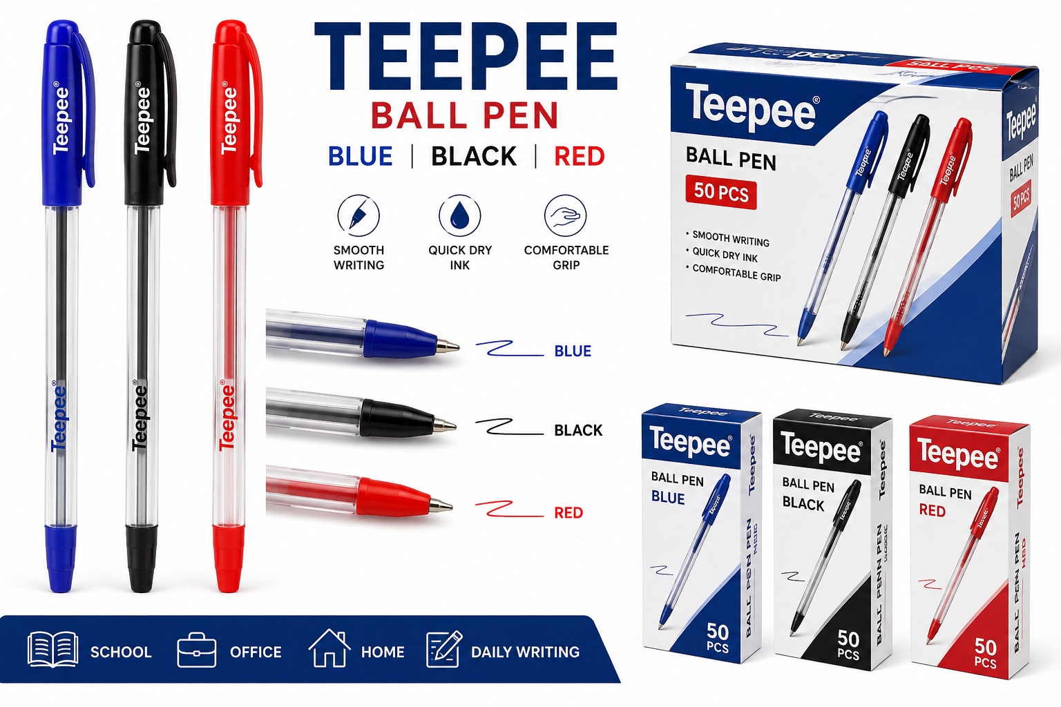 TEEPEE PEN BLACK PKT